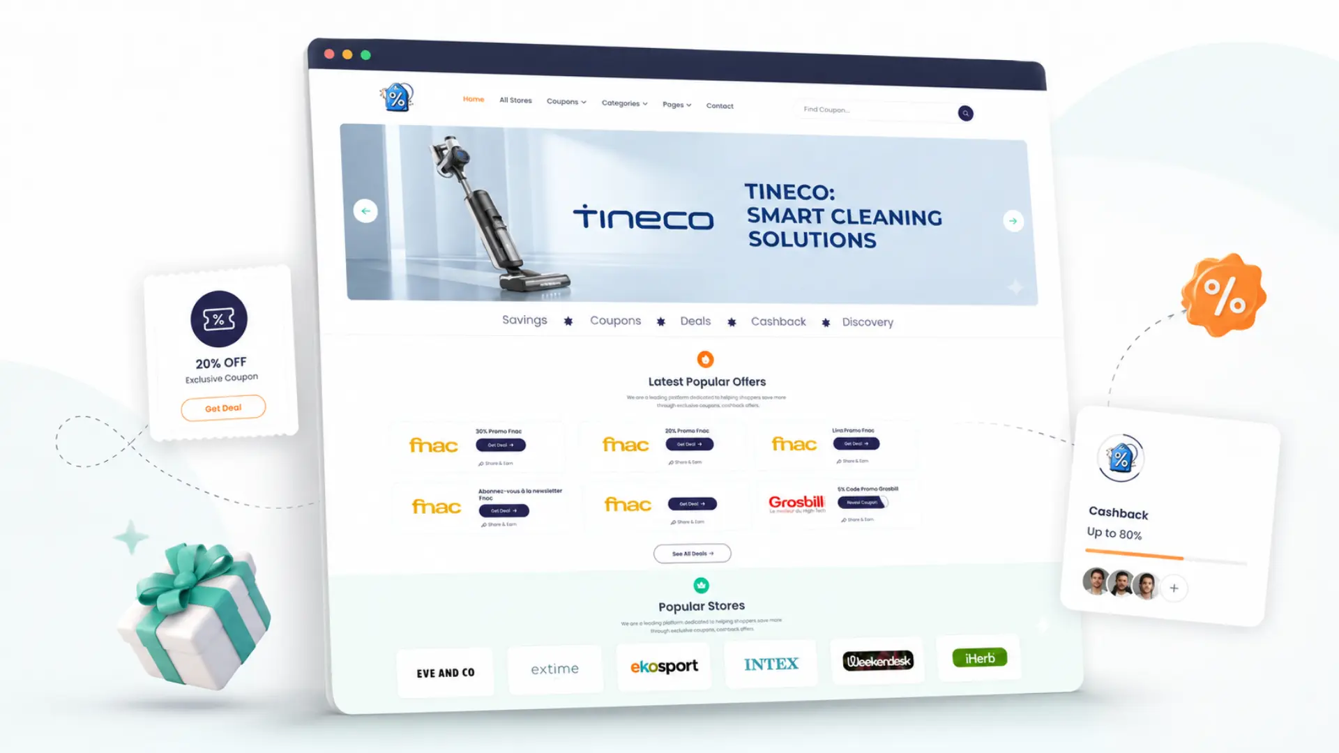 CodesPromoReduc coupons and cashback website project by CodVion