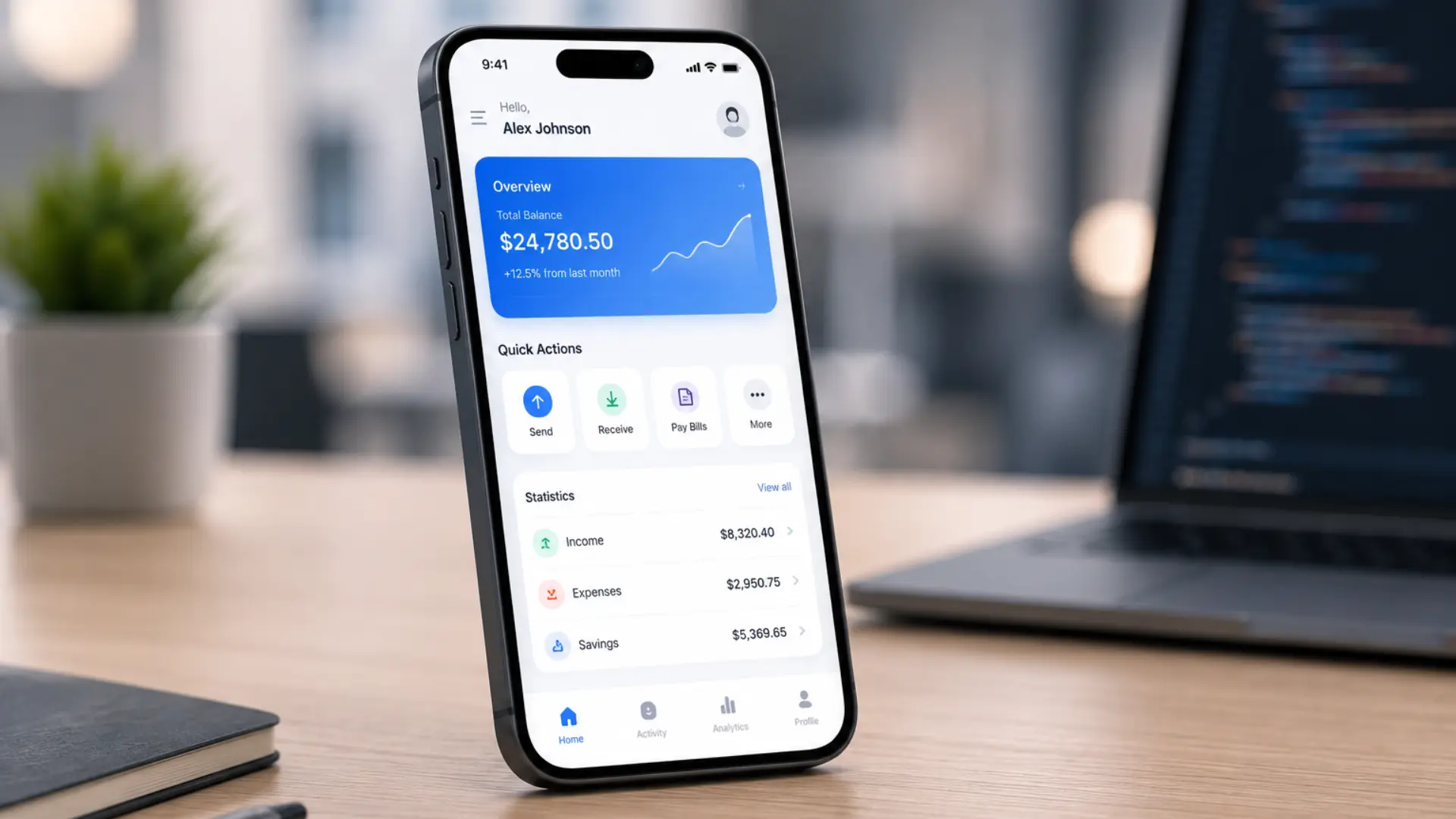 Mobile app development portfolio interface by CodVion